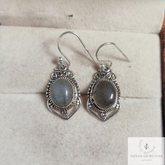 Natural Labradorite Dainty Earring, 925 Sterling Silver Handmade Earring, Christmas Gift, Modern Boho Dangle Drop Earring, Anniversary Gift